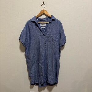 Grayson women’s chambray denim dress with button down accent